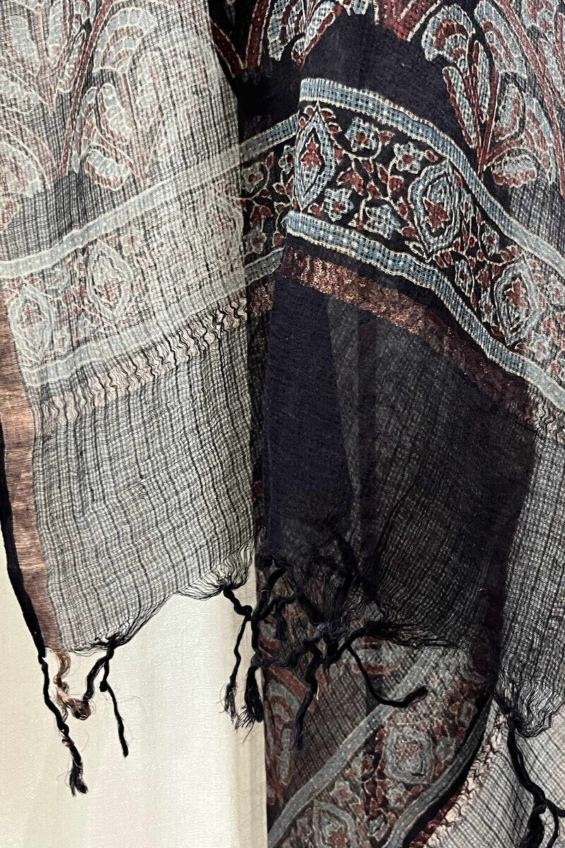 Black Ajrak Dupatta - Image 4