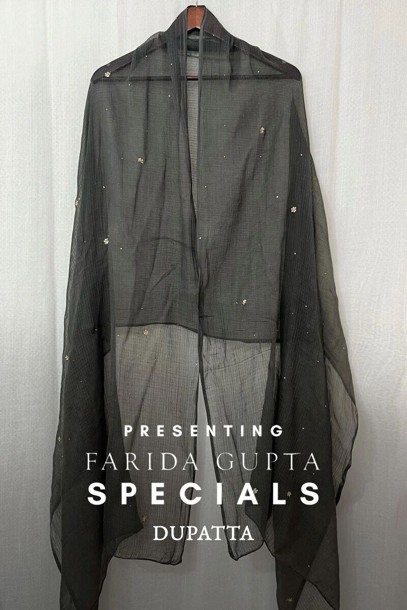 Brown Embroidered Dupatta