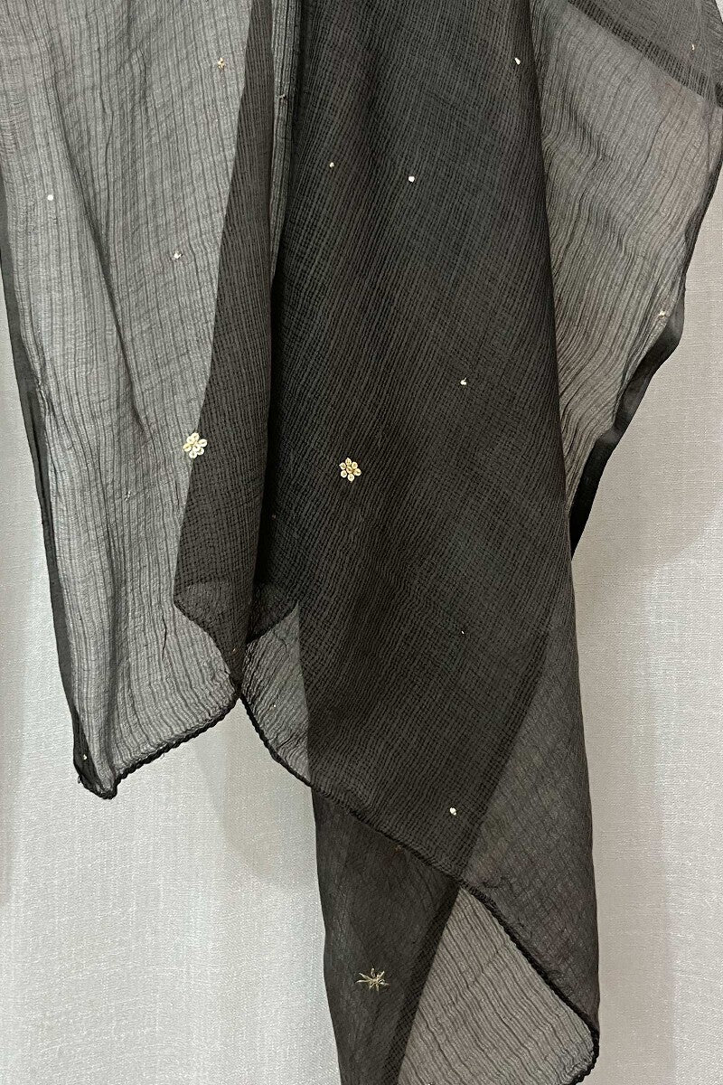 Brown Embroidered Dupatta - Image 4