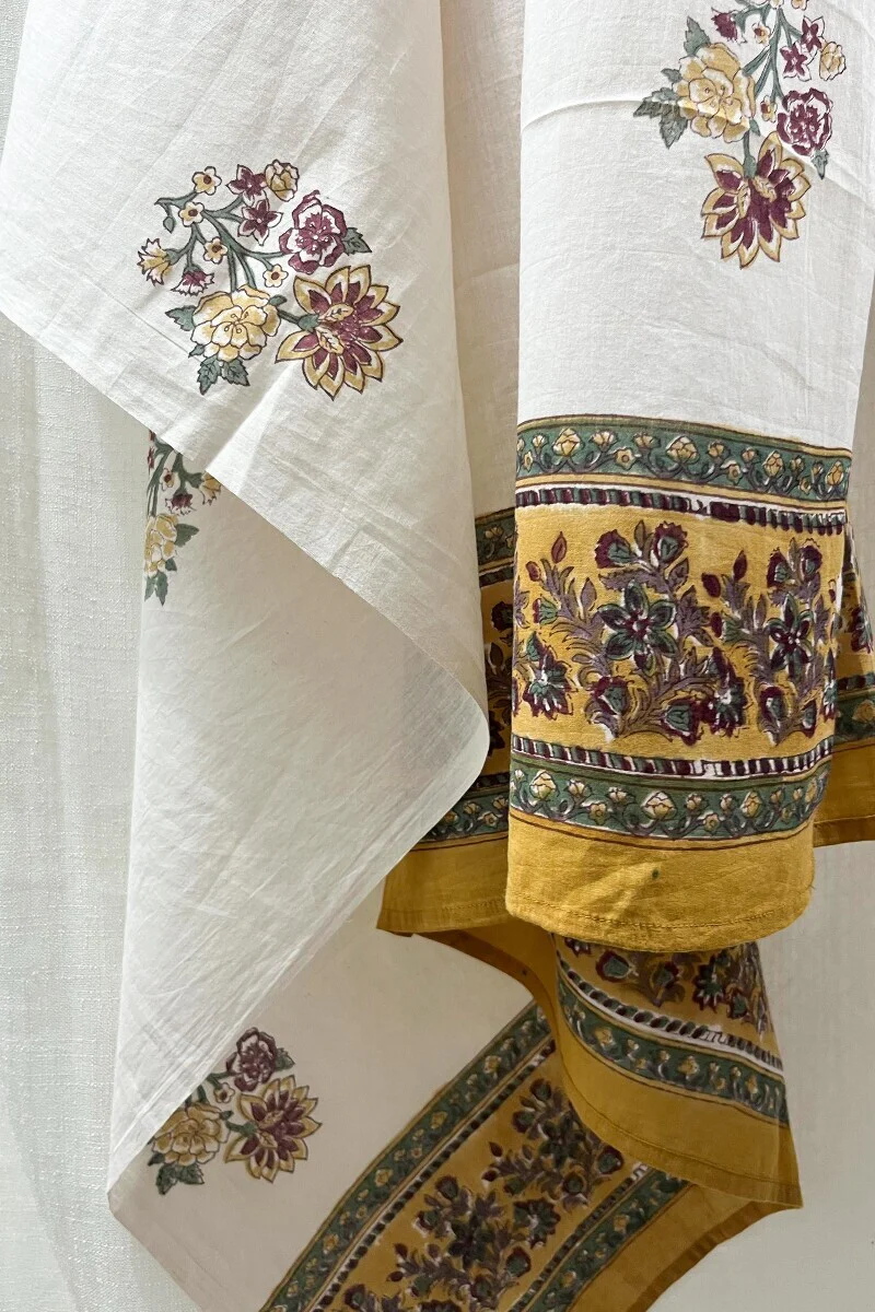 Cream Sanganeri Dupatta - Image 3