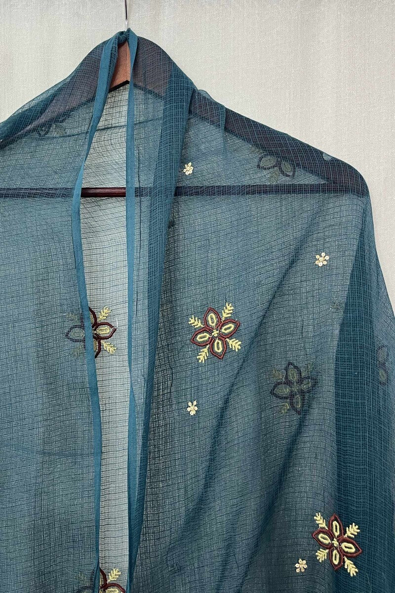 Dark Green Kota Dupatta - Image 2