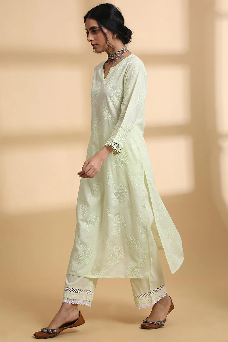 Falak Lime Green Kurta - Image 3