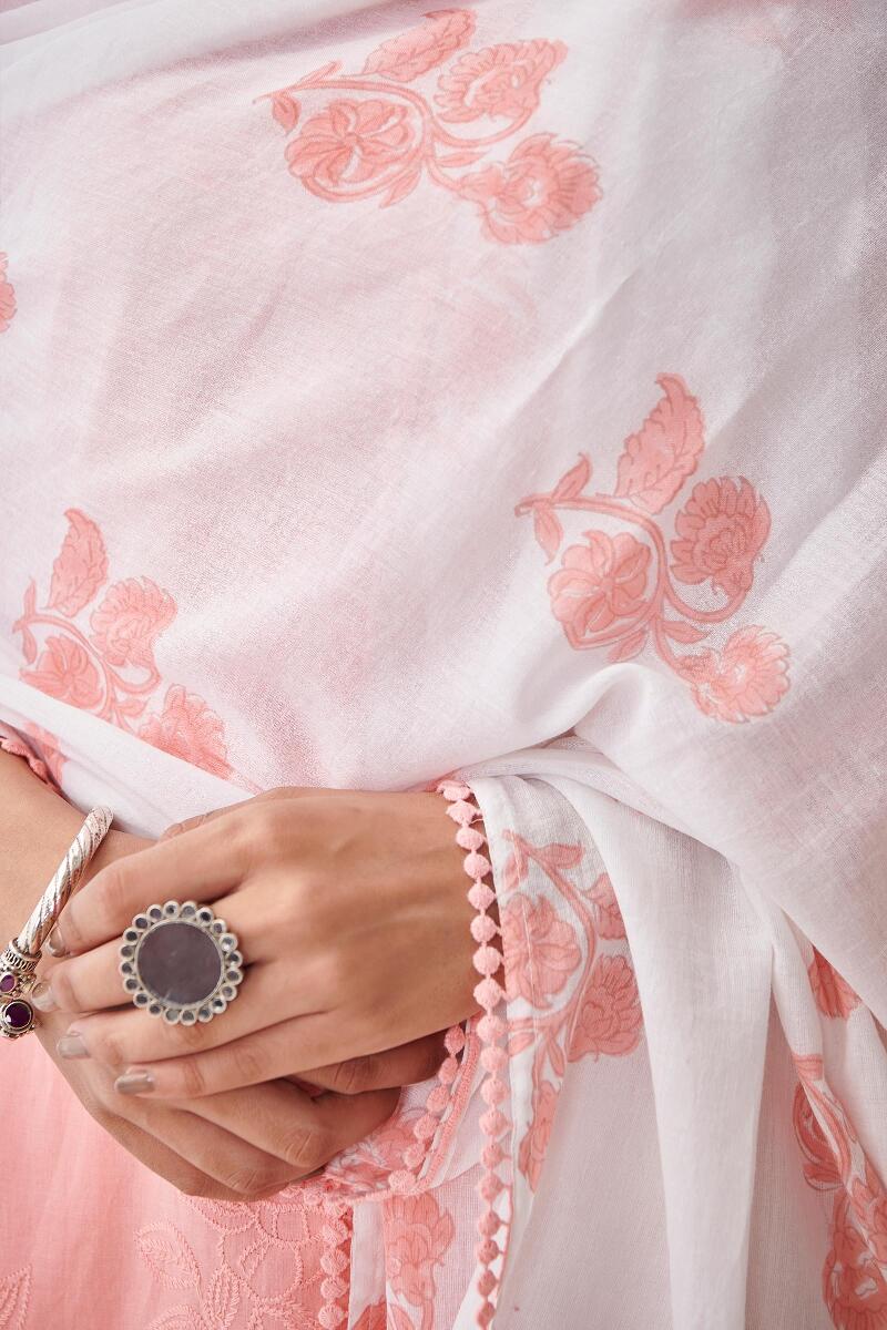 Falak Suhana Pink Sanganeri Dupatta - Image 4