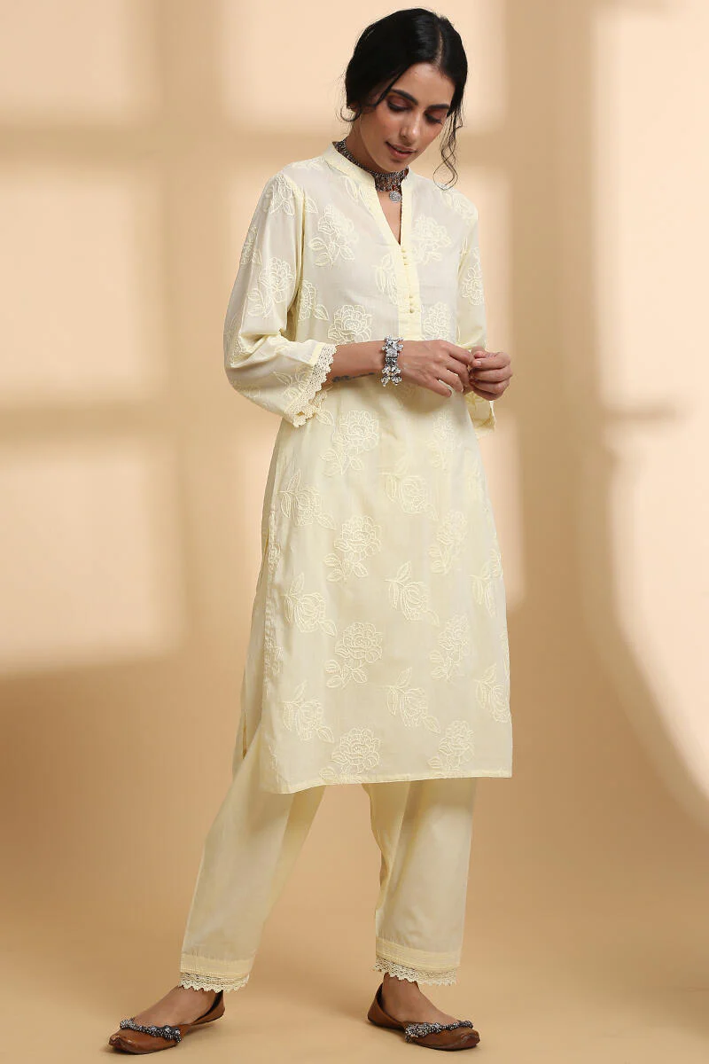 Falak Yellow Short Kurta - Image 2