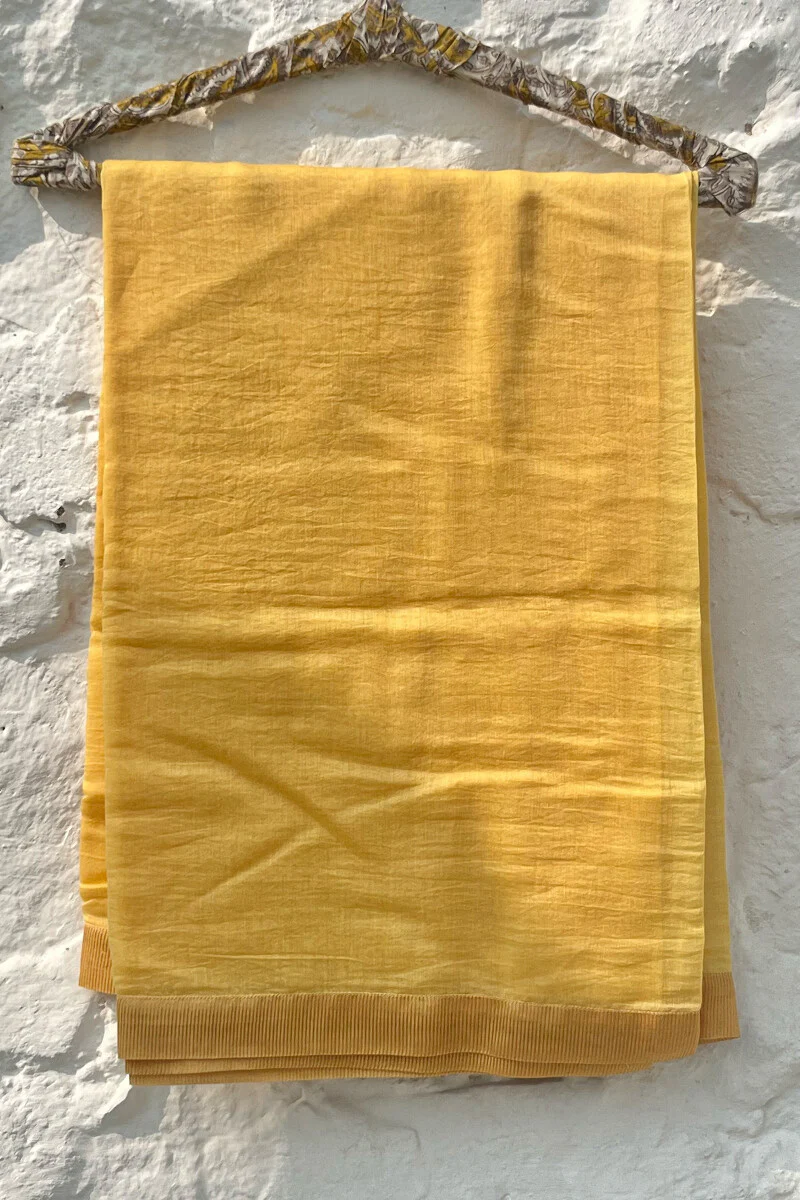 FG Specials: 1 of 1- Yellow Hand Block-Printed Chanderi Kurta Set- Medium Size - Image 6