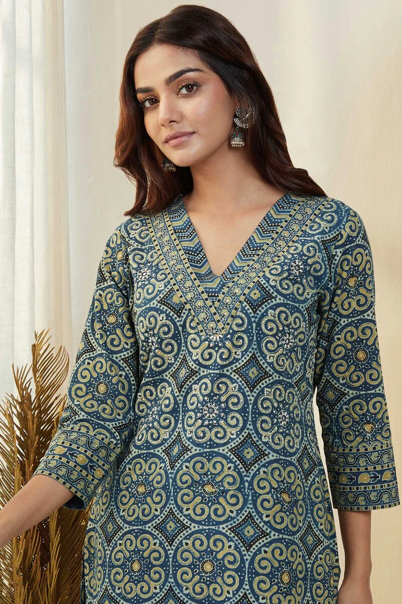 Firdaus Darya Ajrak Kurta - Image 7