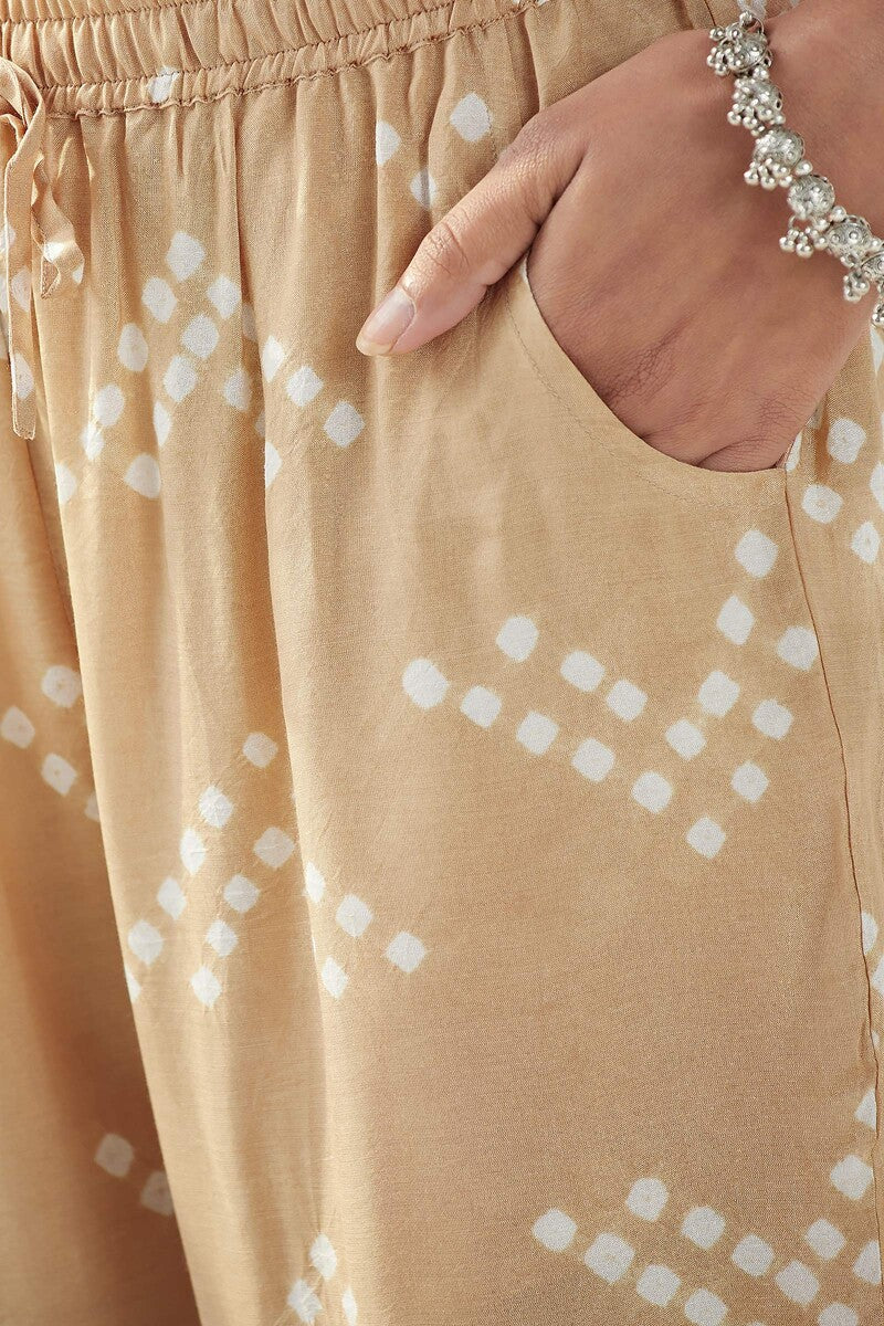 Gauhar Afroza Brown Bandhej Narrow Pants - Image 2