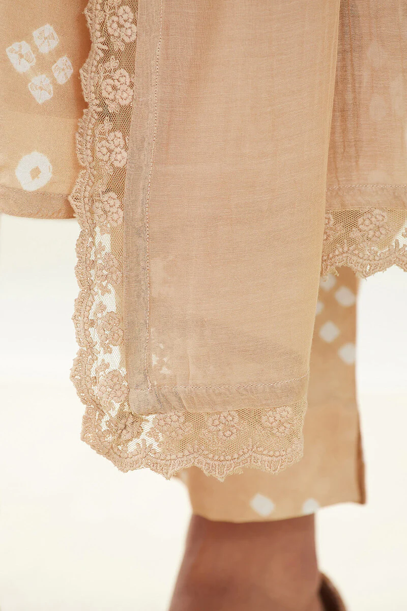 Gauhar Afroza Brown Cotton Silk Dupatta - Image 5