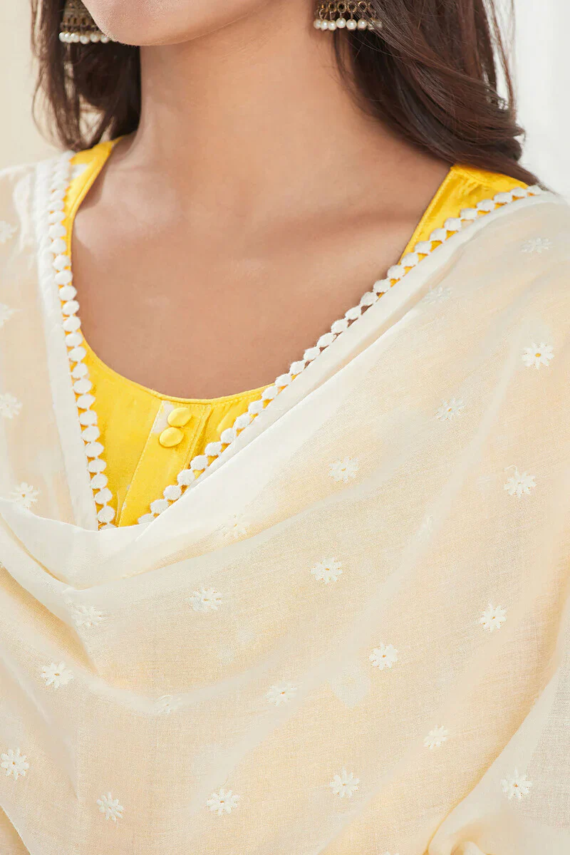 Gauhar Afroza Off-White Dupatta - Image 2