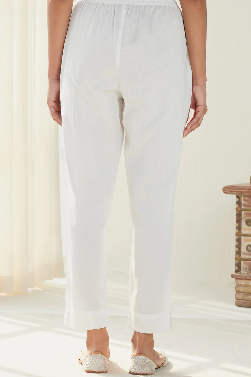 Gauhar Afroza White Narrow Pants - Image 5