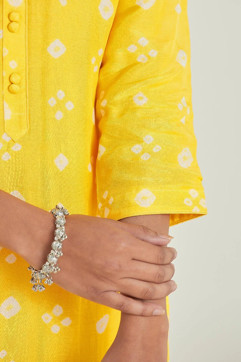 Gauhar Afroza Yellow Bandhej Kurta - Image 5