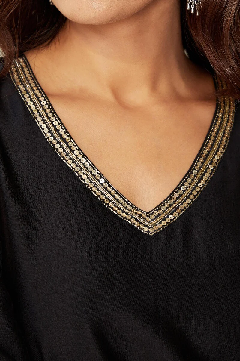 Gauhar Maira Black Chanderi Kurta - Image 5