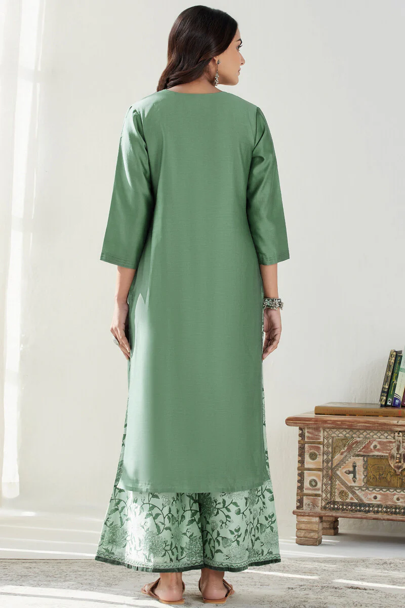 Gauhar Maira Green Chanderi Kurta - Image 5