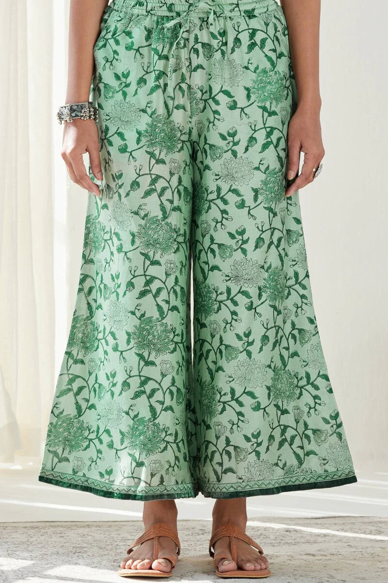 Gauhar Maira Green Sanganeri Chanderi Palazzo