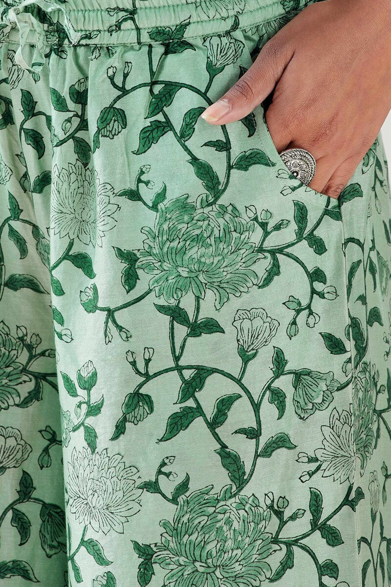 Gauhar Maira Green Sanganeri Chanderi Palazzo - Image 2