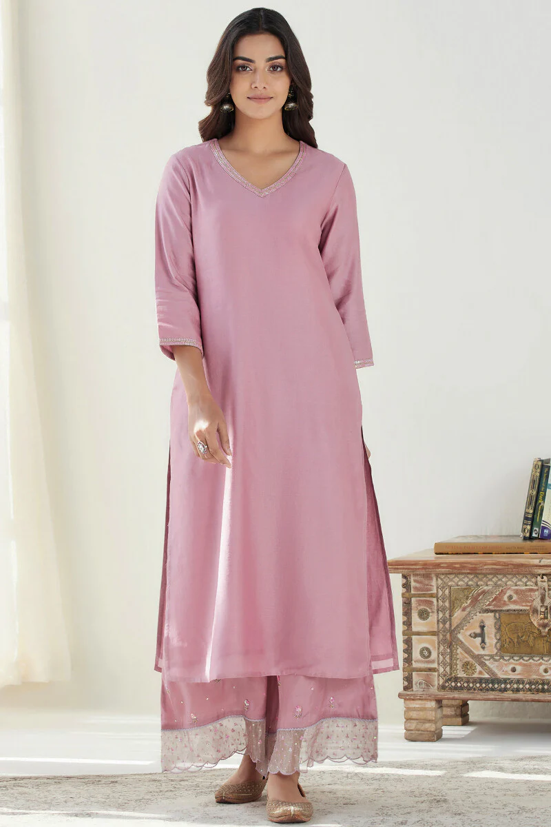 Gauhar Maira Lavender Chanderi Kurta - Image 2