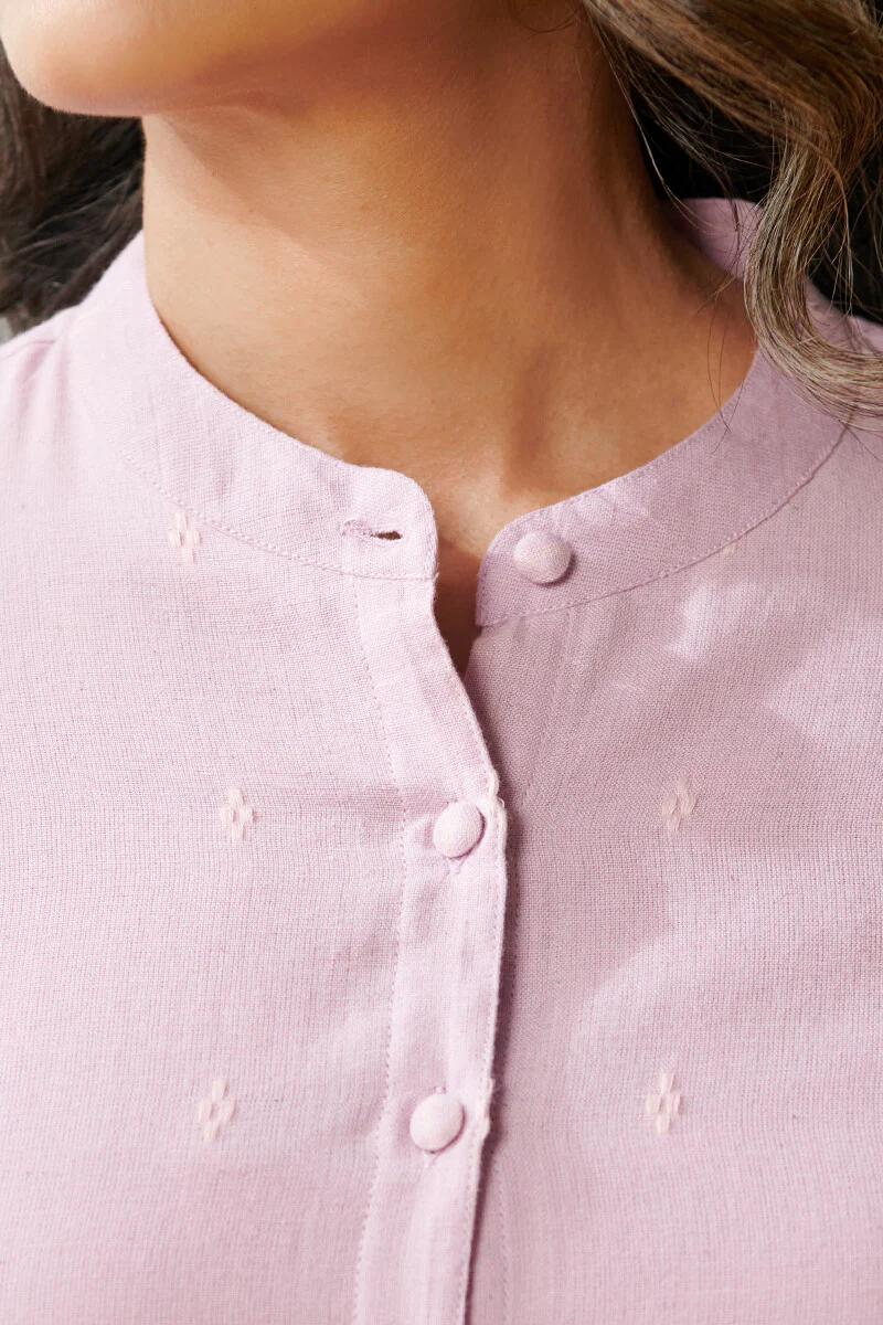 Gauhar Nadia Lavender Handloom Kurta - Image 3