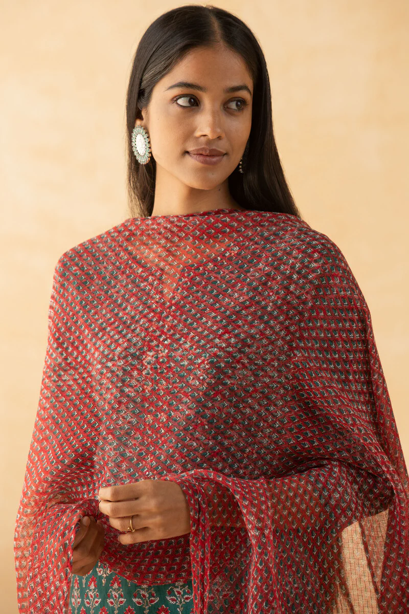 Gauhar Rahima Sanganeri Kota Dupatta - Image 4