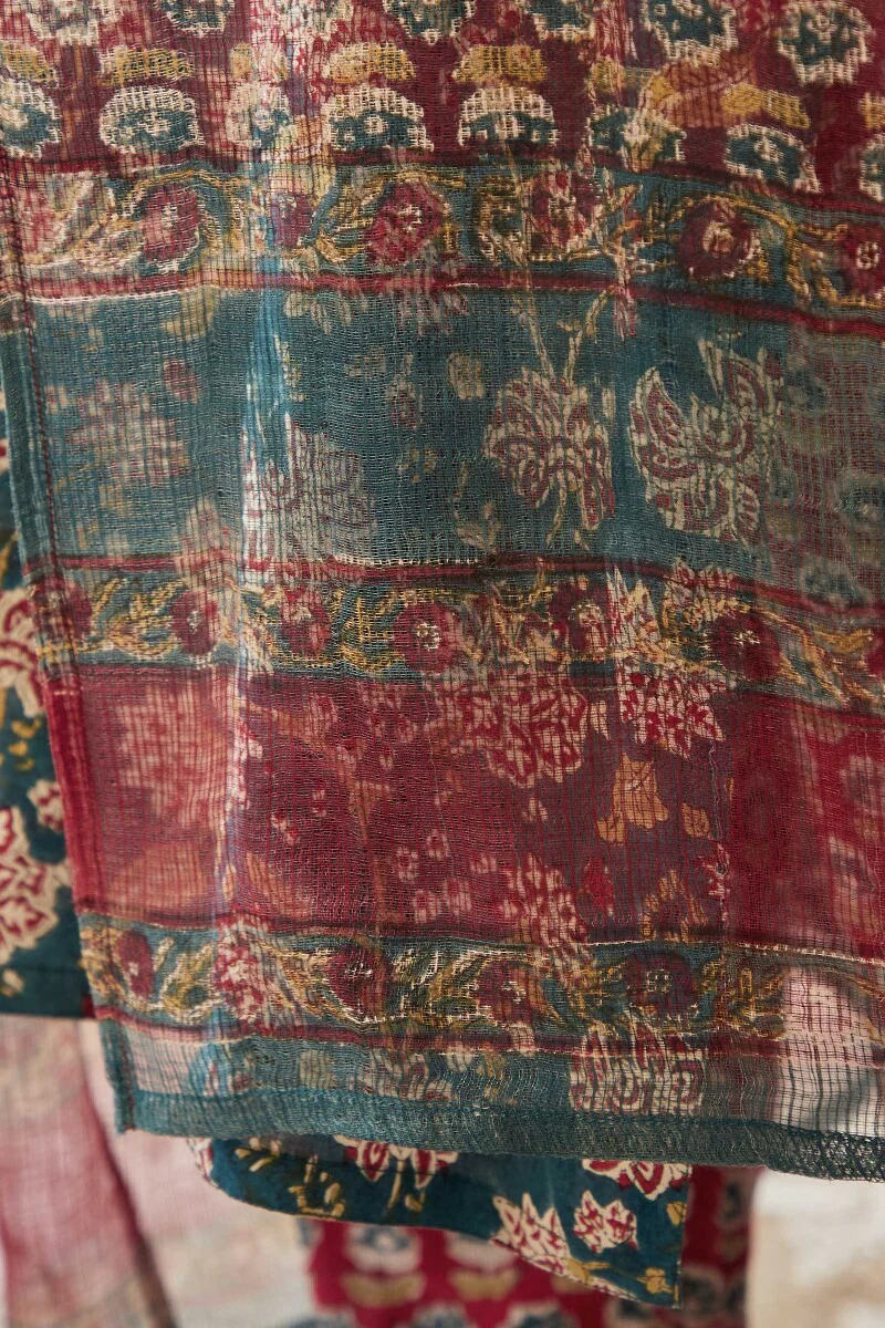 Gauhar Ruhi Sanganeri Red Kota Dupatta - Image 5