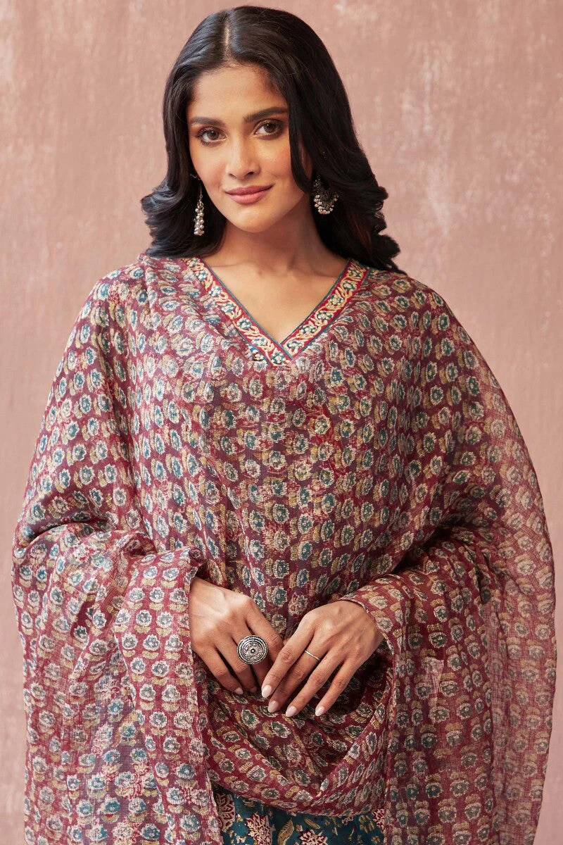Gauhar Ruhi Sanganeri Red Kota Dupatta