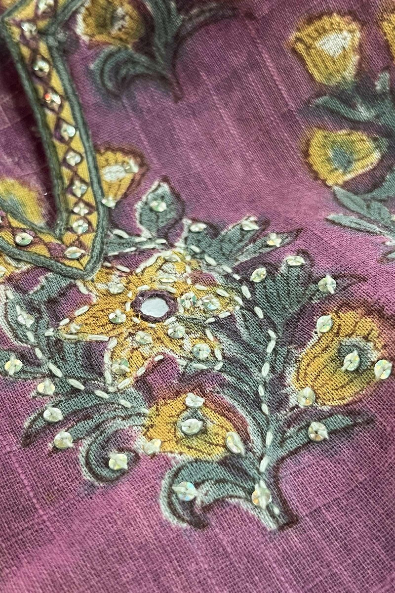 Gauhar Sahana Purple Sanganeri Kurta - Image 6