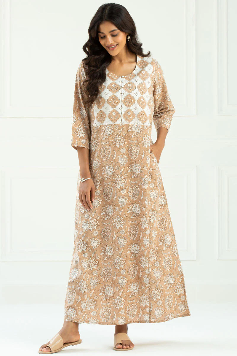 Gauhar Sanam Block Printed Kaftan - Image 3