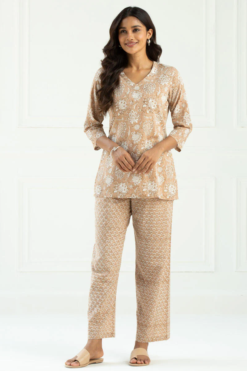 Gauhar Sanam Block Printed Pyjama Set - Image 3