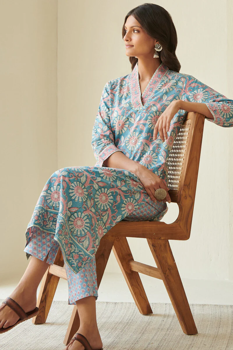 Gauhar Siya Sanganeri Kurta - Image 7