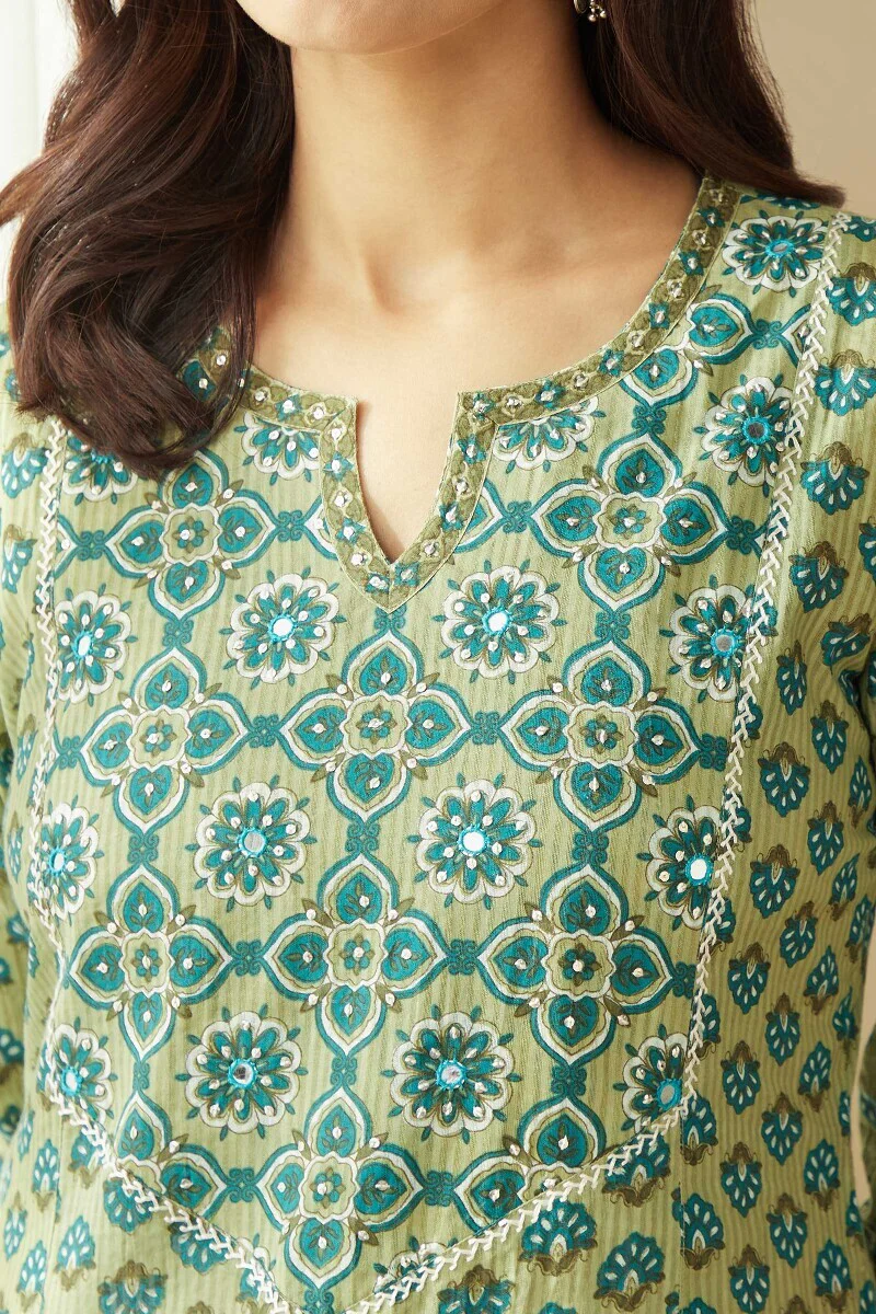 Gauhar Siya Sanganeri Kurta - Image 5