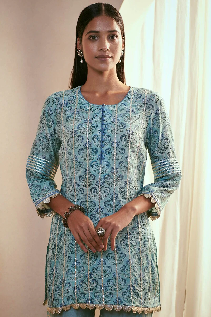Gauhar Zainab Modal Short Sanganeri Kurta