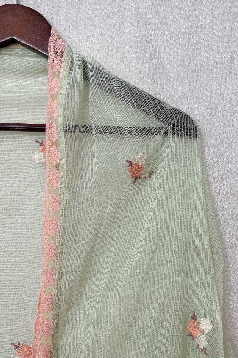Green Embroidered Dupatta - Image 2