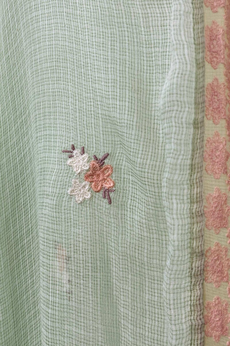 Green Embroidered Dupatta - Image 3