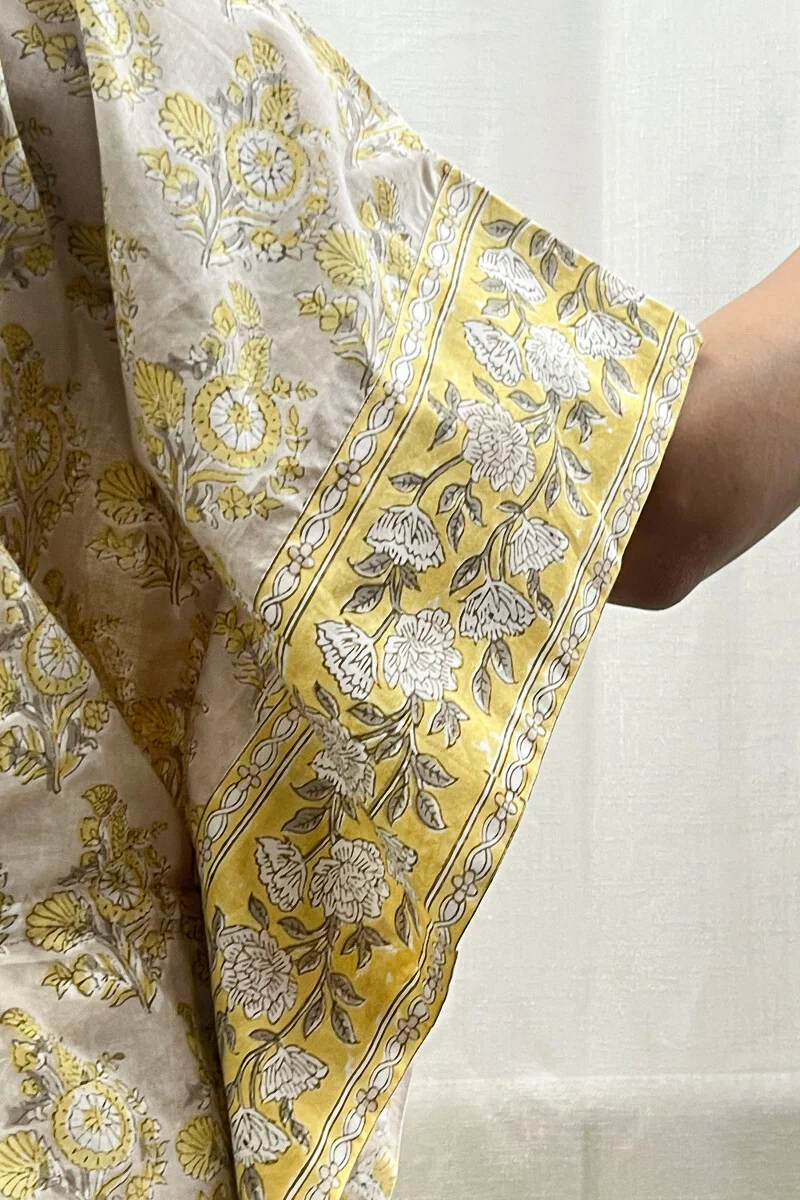 Grey Hand Block-Printed Kaftan - Image 4