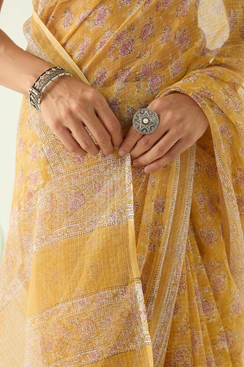 Gul Bano Ferozah Kota Silk Saree - Image 4