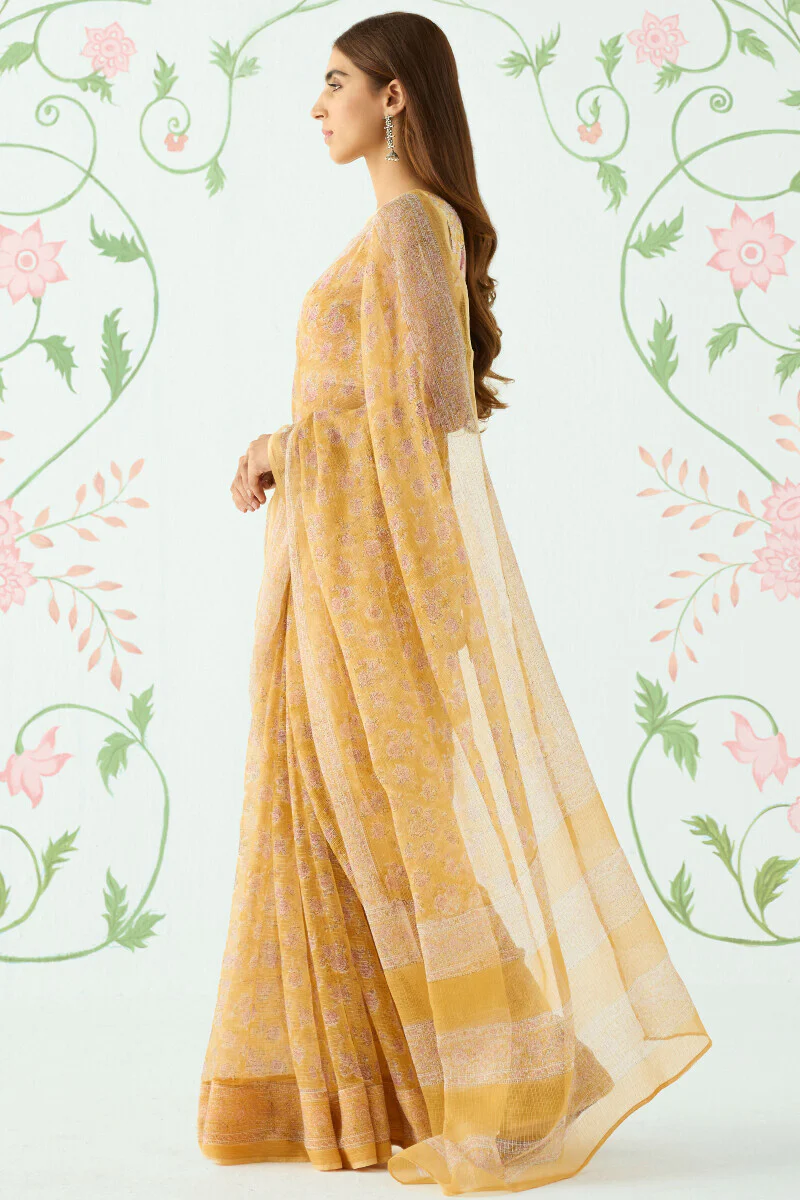 Gul Bano Ferozah Kota Silk Saree - Image 5