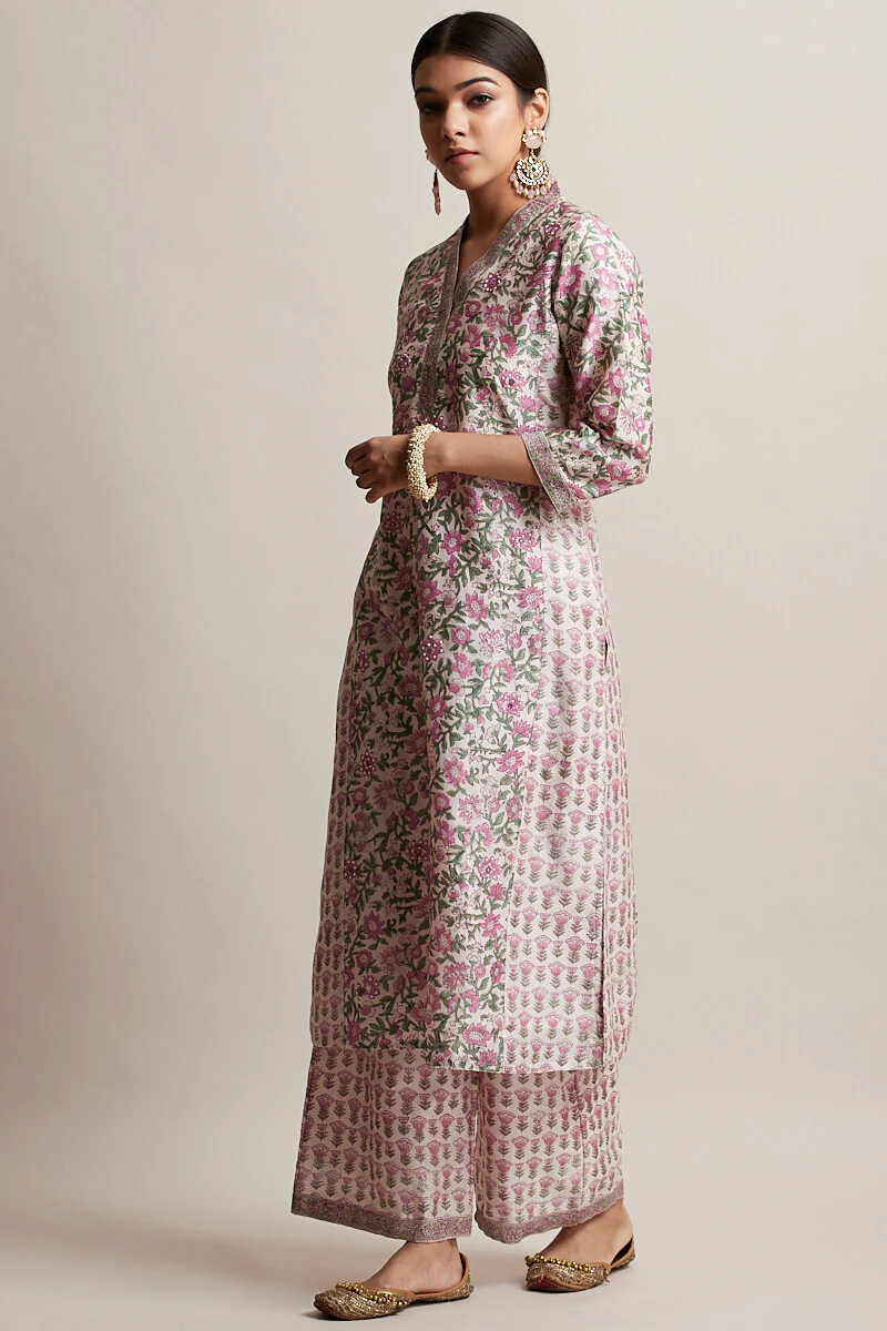 Gul Bano Jasmine Chanderi Kurta - Image 3