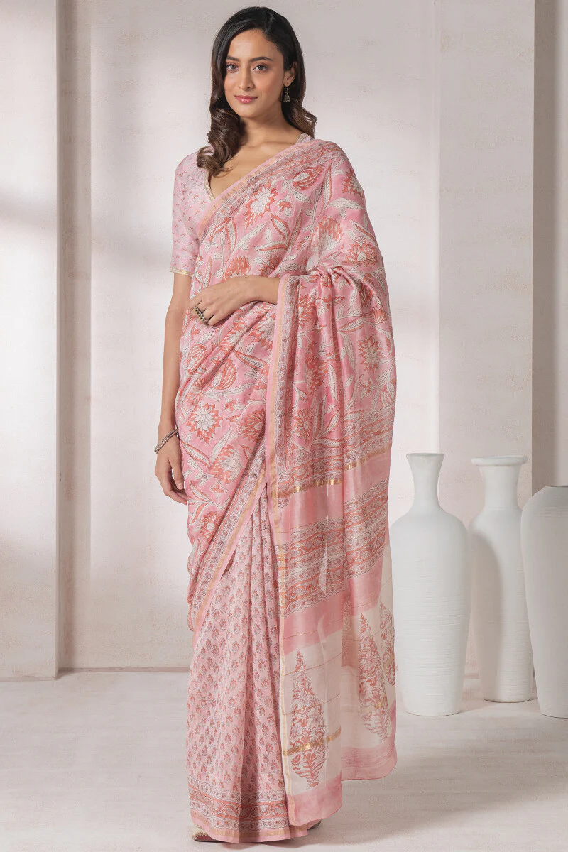 Gul Bano Naasrin Chanderi Silk Saree - Image 3