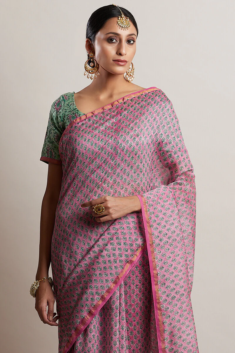 Gul Bano Nusrat Chanderi Saree - Image 5