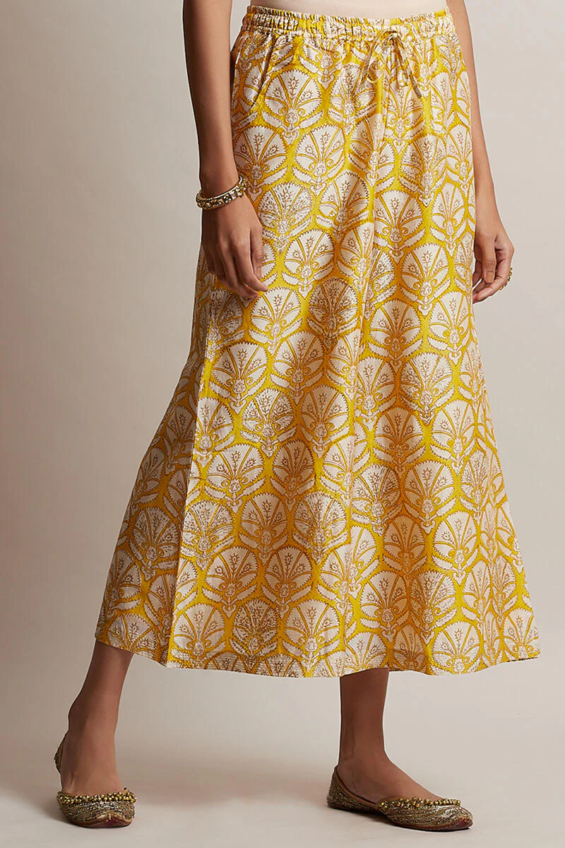 Gul Bano Yellow Chanderi Palazzo - Image 2