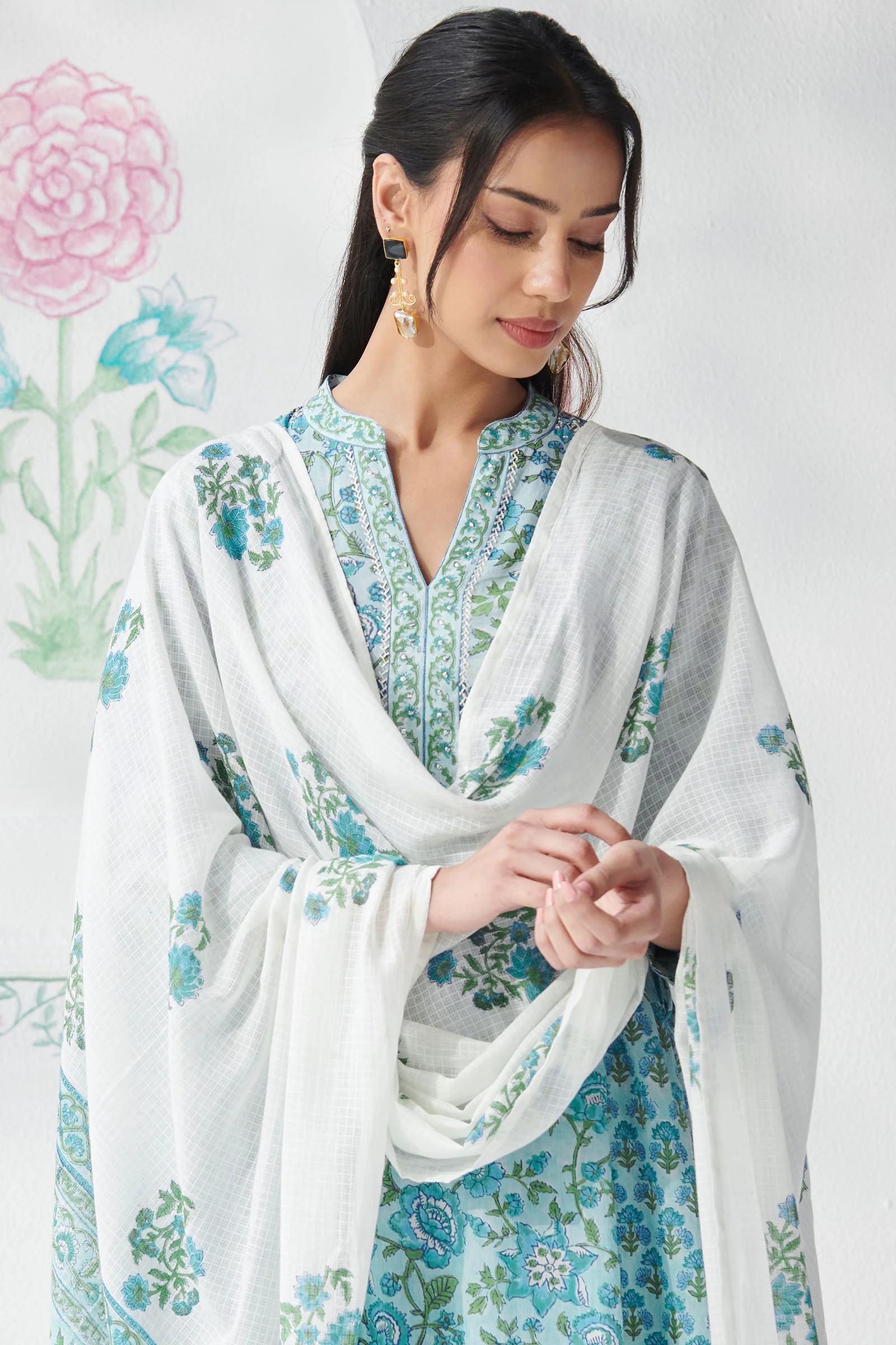 Gulbahar Aalia Sanganeri Dupatta