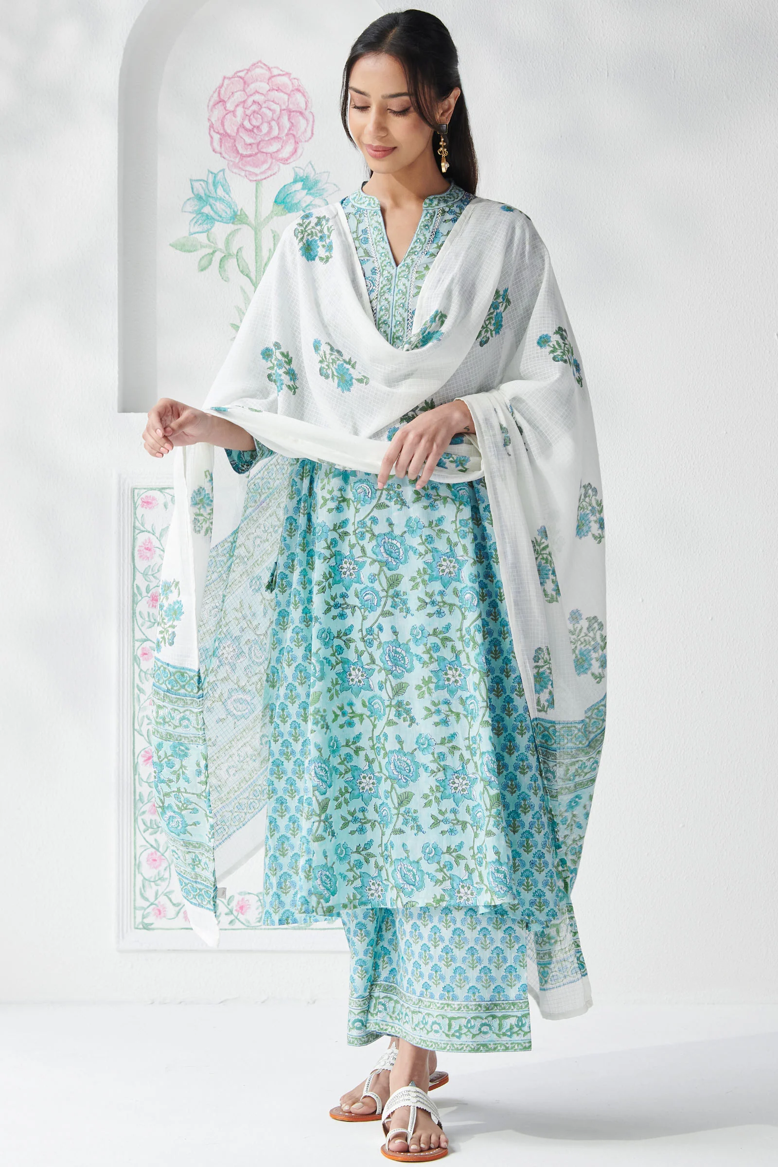 Gulbahar Aalia Sanganeri Dupatta - Image 3