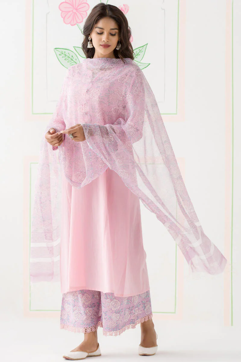 Gulbarg Pink Handloom Kurta - Image 5