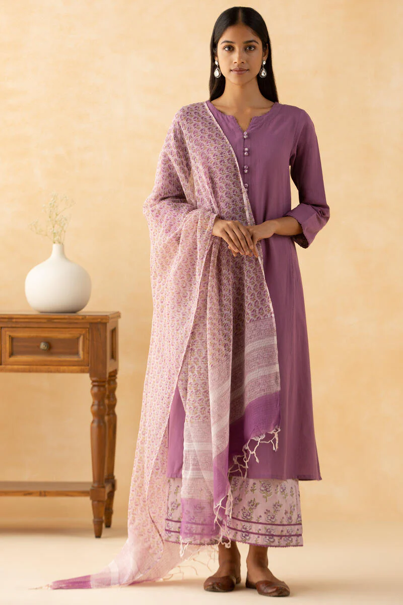 Gulbarg Purple Handloom Kurta - Image 7