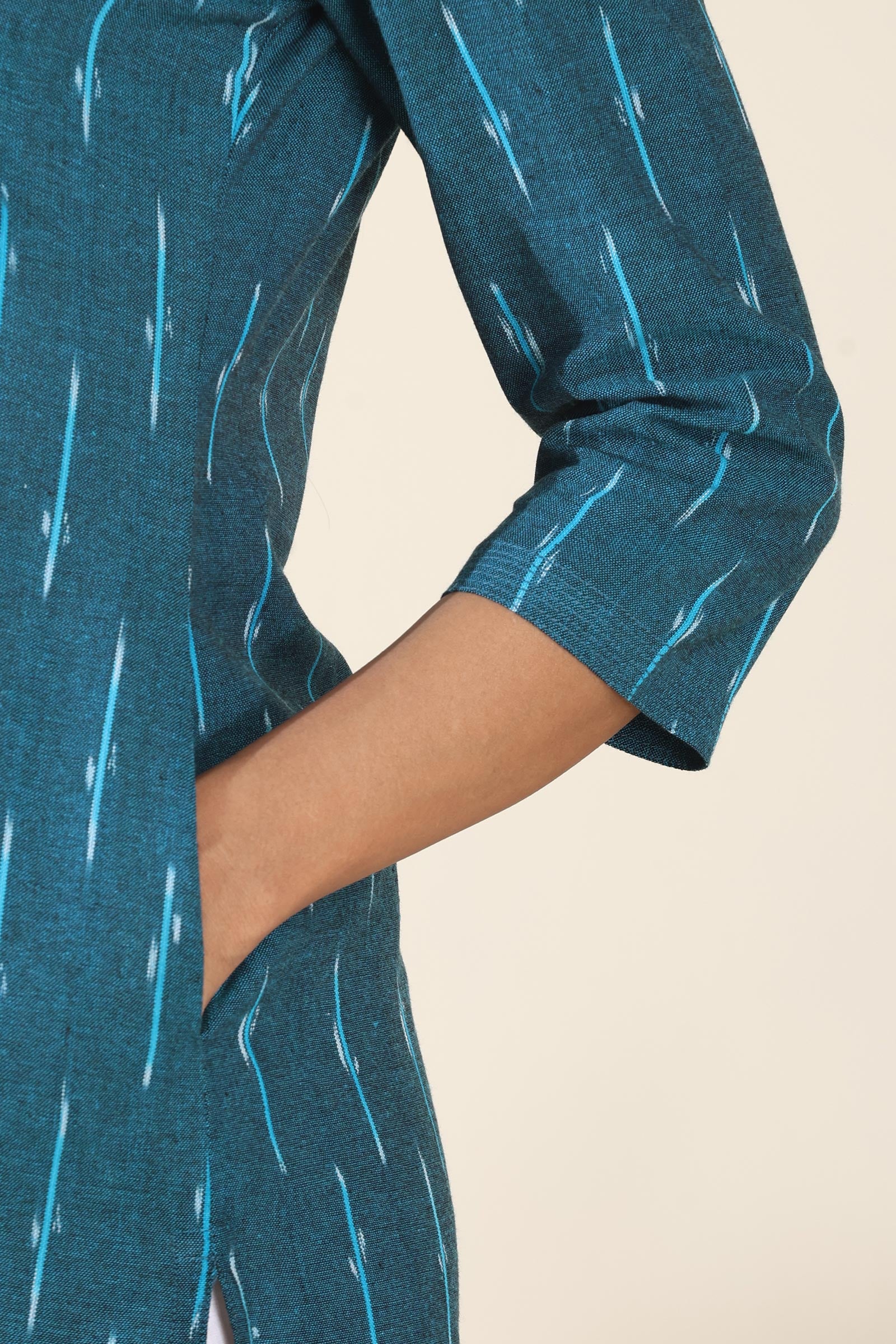 Gulbarg Rumaisa Blue Ikat Kurta - Image 5
