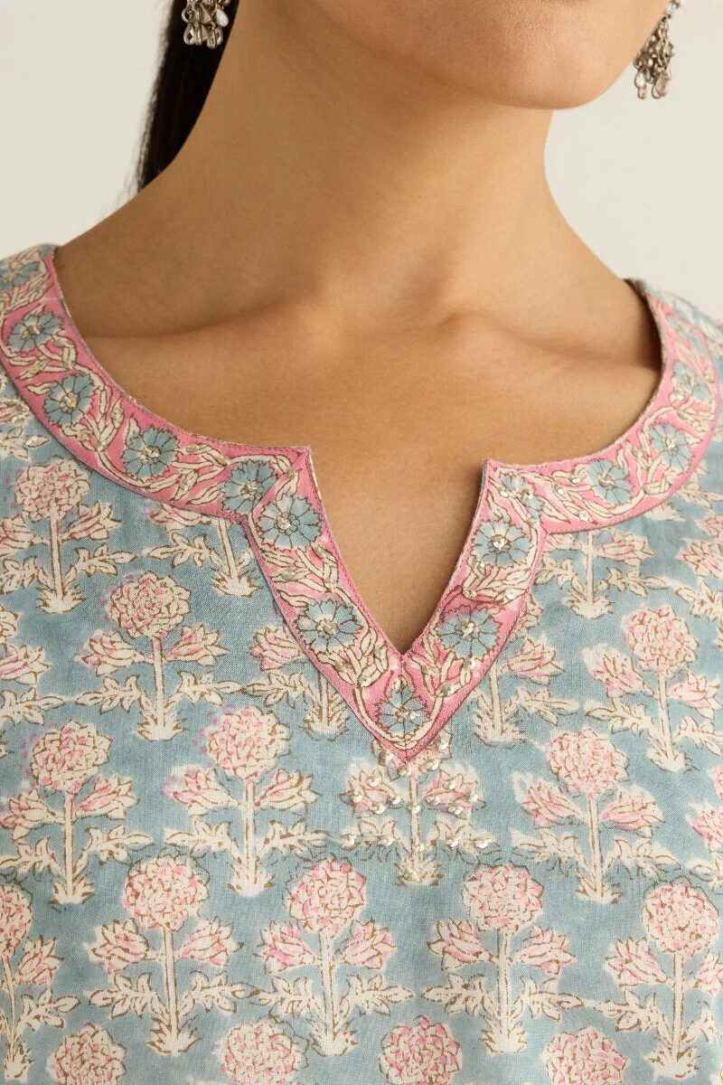 Surplus: Gulraiz Feroza Sanganeri Kurta - Image 4