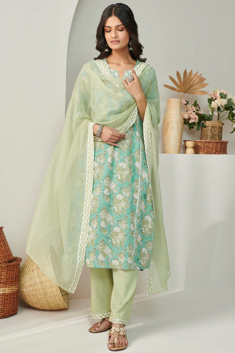 Gulshan Bagh Kiara Green Kota Dupatta - Image 3