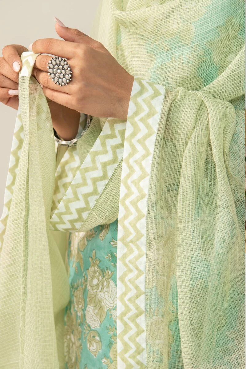 Gulshan Bagh Kiara Green Kota Dupatta - Image 4