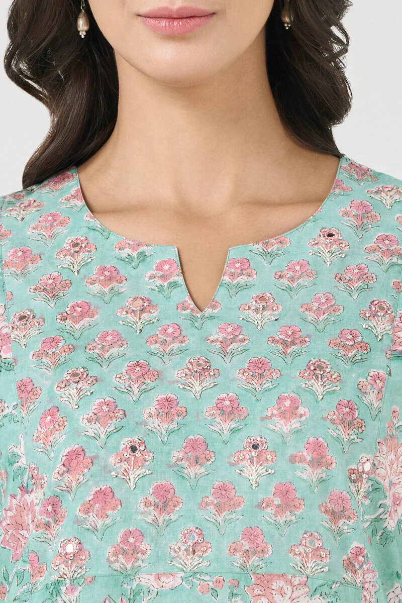 Surplus: Gulshan Bagh Nahida Sanganeri Kurta - Image 4