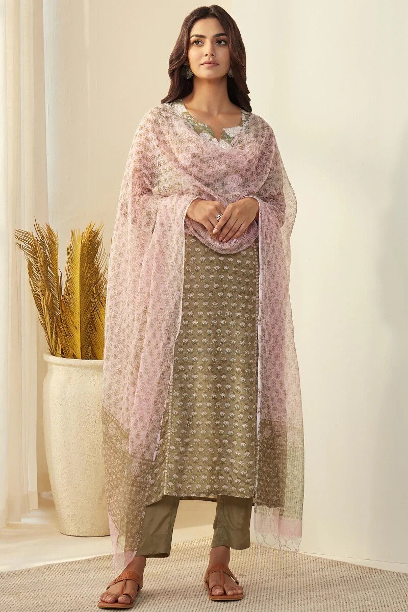 Gulshan Bagh Rahat Sanganeri Kota Dupatta - Image 3