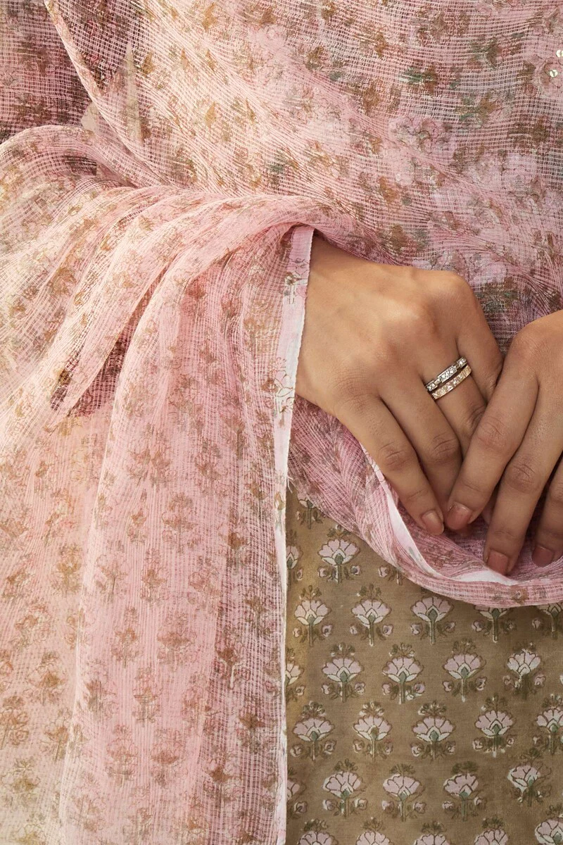 Gulshan Bagh Rahat Sanganeri Kota Dupatta - Image 4